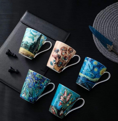 High Monet coffee cup European style small luxury mug ceramic of